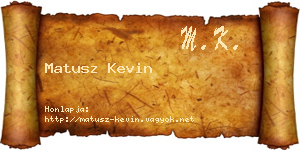 Matusz Kevin névjegykártya